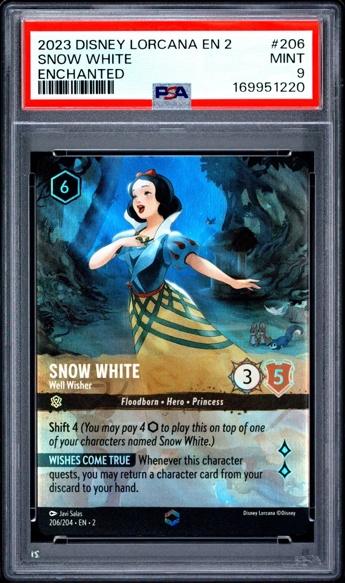 2023 #206 Snow White - Well Wisher PSA 9 Disney Lorcana EN 2-Rise of the Floodborn
