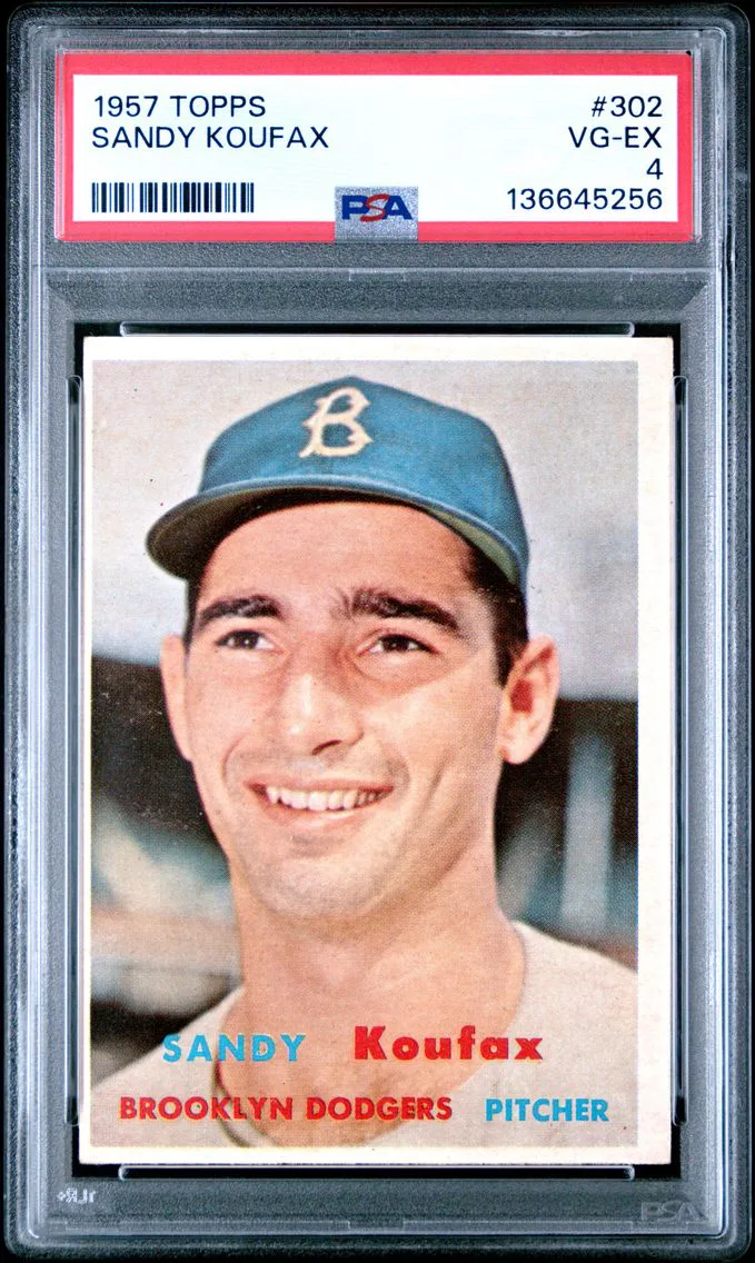 1957 #302 Sandy Koufax PSA 4 Topps