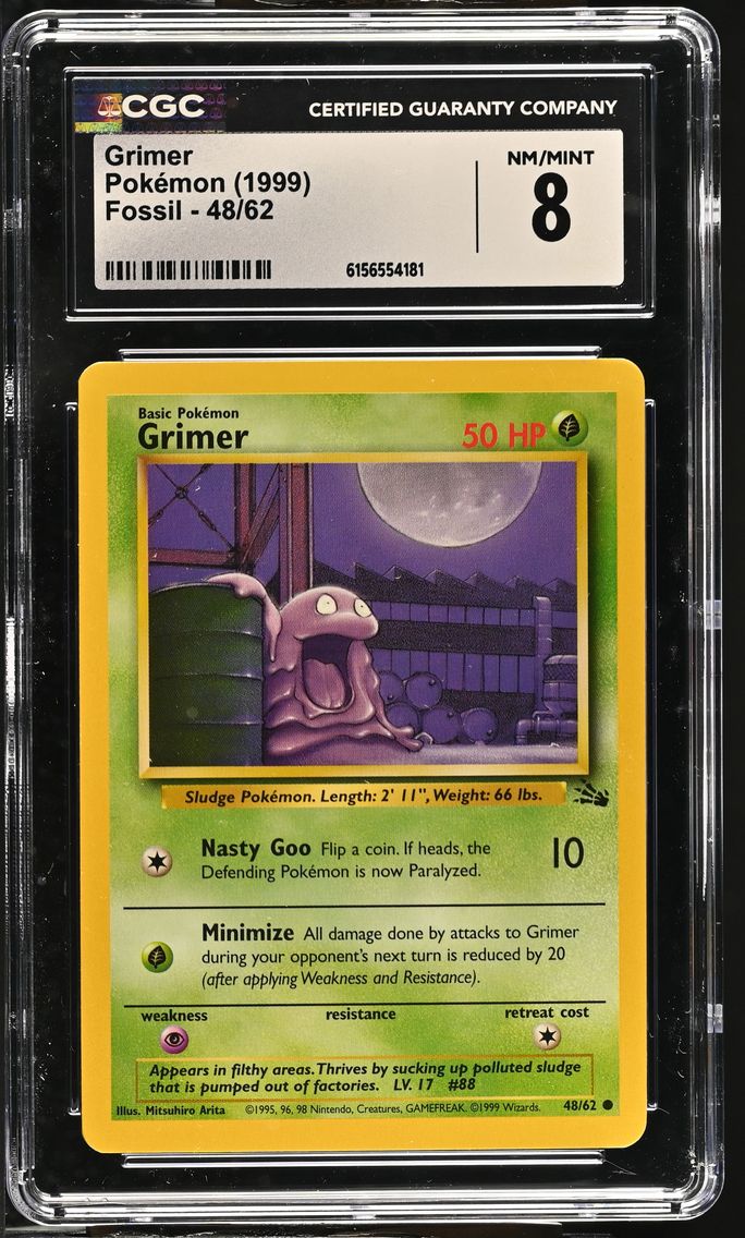 1999 #48 Grimer CGC 8 Fossil - Unlimited - English