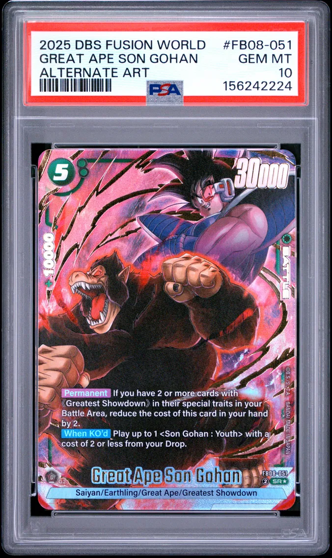 2025 #FB08-051 Great Ape Son Gohan PSA 10 Dragon Ball Super Card Game Fusion World Saiyan's Pride