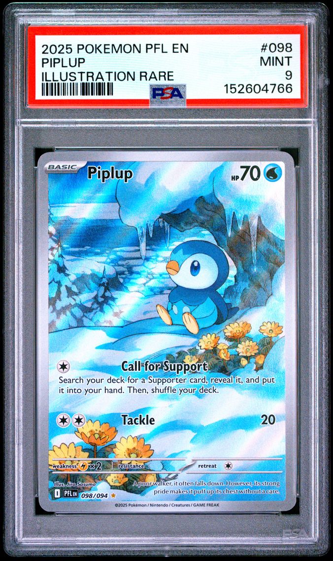 2025 #098 Piplup PSA 9 Pfl EN-Phantasmal Flames