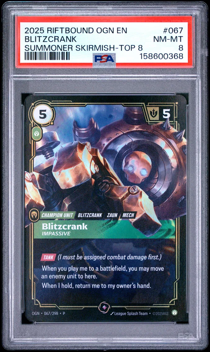 2025 #067 Blitzcrank - Impassive PSA 8 Riftbound: League of Legends Ogn-Origins