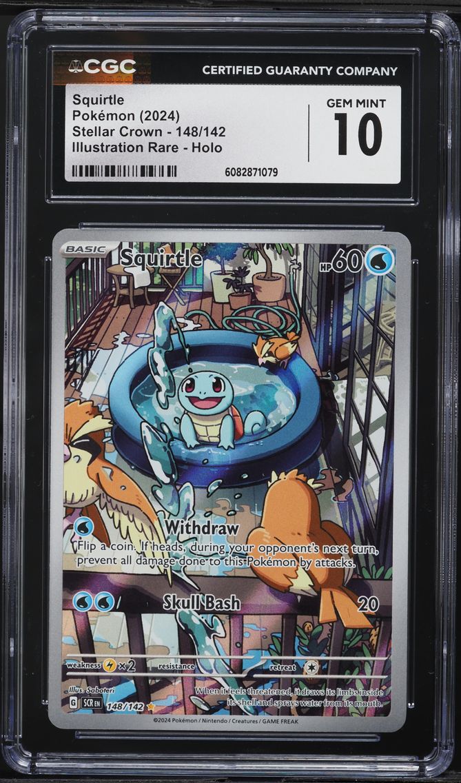 2024 #148 Squirtle CGC 10 Stellar Crown - SCR EN - English Pokemon