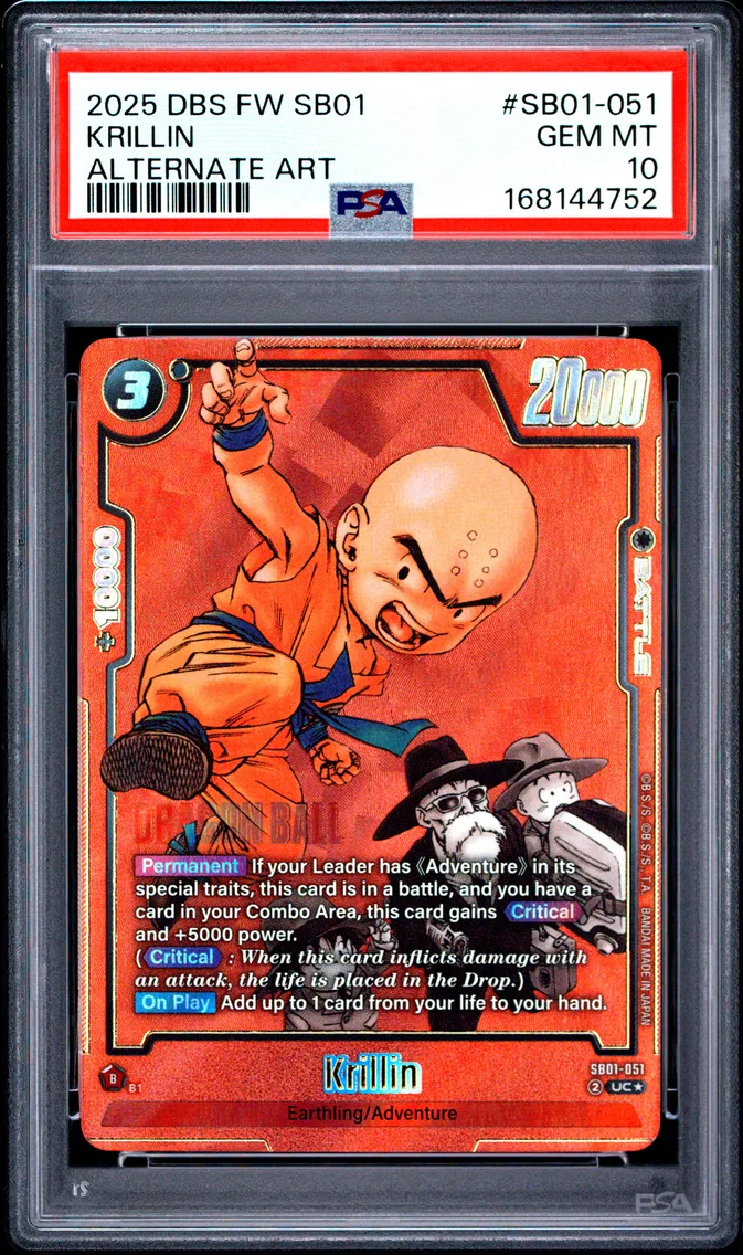 2025 #SB01-051 Krillin PSA 10 Dragon Ball Super Card Game Fusion World Manga Booster 01