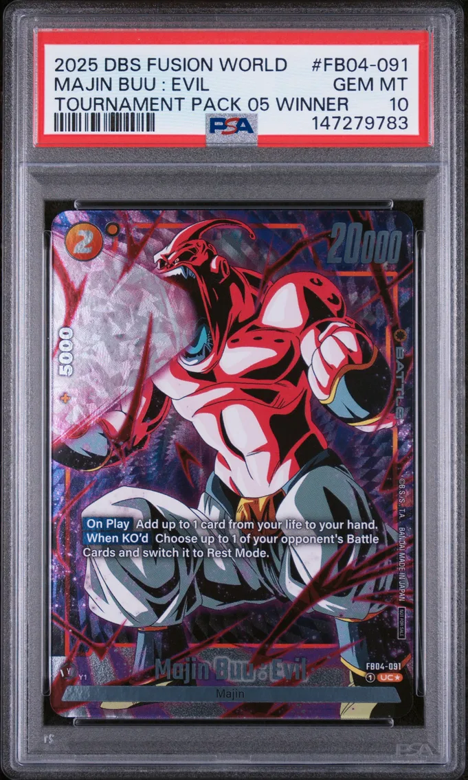 2025 #FB04-091 Majin Buu : Evil PSA 10 Dragon Ball Super Card Game Fusion World Tournament Pack 05 Winner