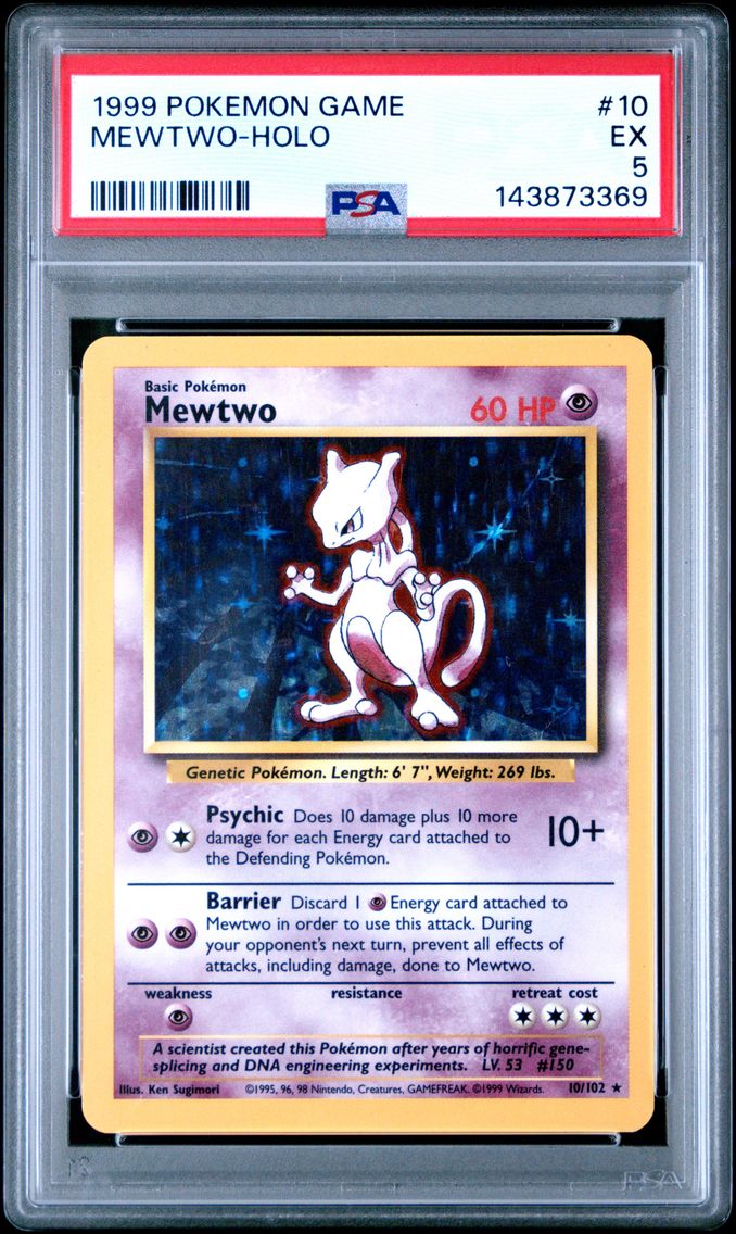 1999 #10 Mewtwo-Holo PSA 5 Game Pokemon