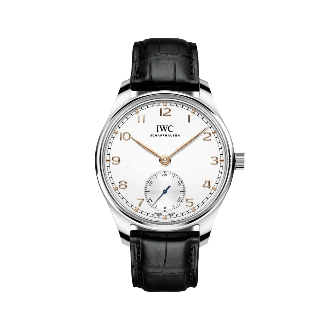 IWC Portugieser Automatic 40mm - Silver w/ Black Accents on Leather Strap