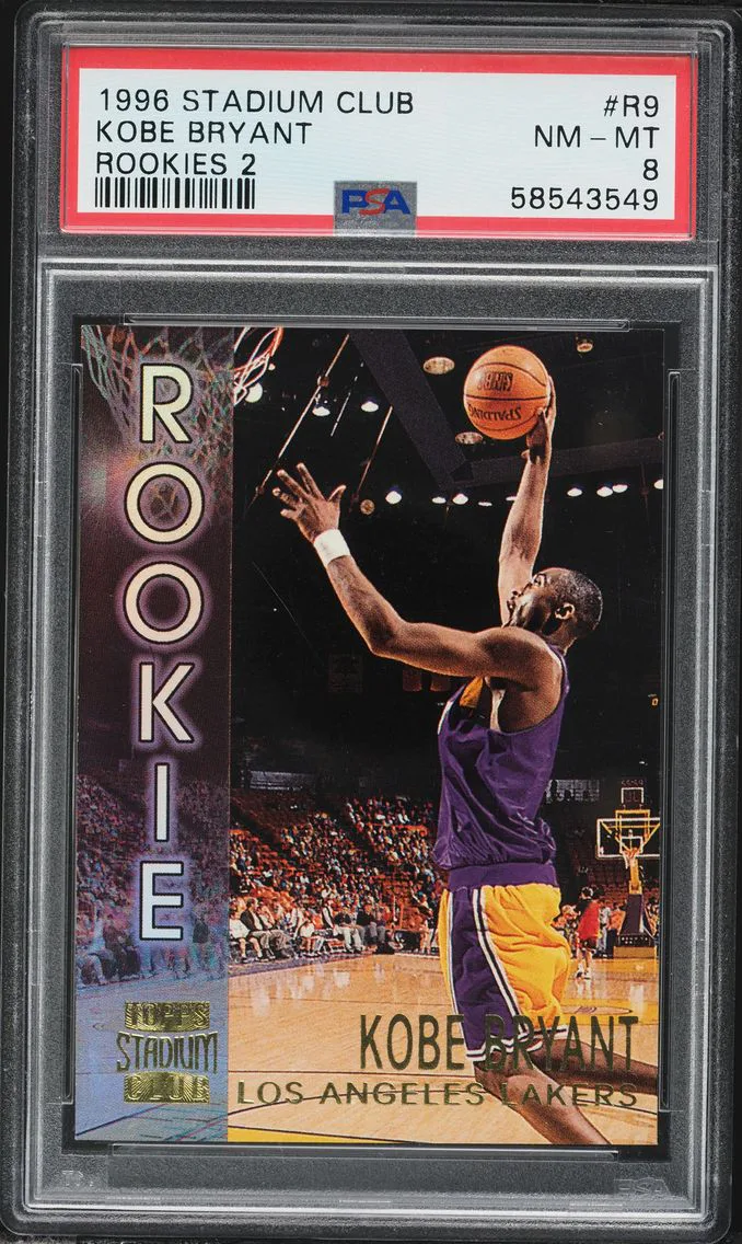 1996 #R9 Kobe Bryant PSA 8 Stadium Club Rookies 2 Basketball