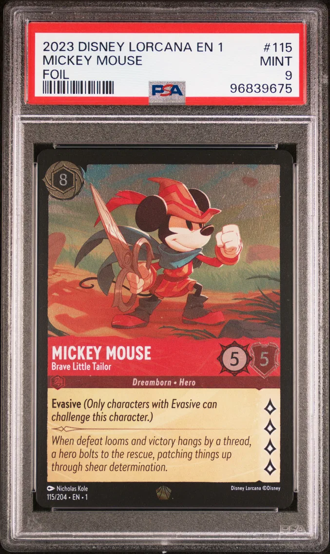 2023 #115 Mickey Mouse - Brave Little Tailor PSA 9 Disney Lorcana EN 1-the First Chapter