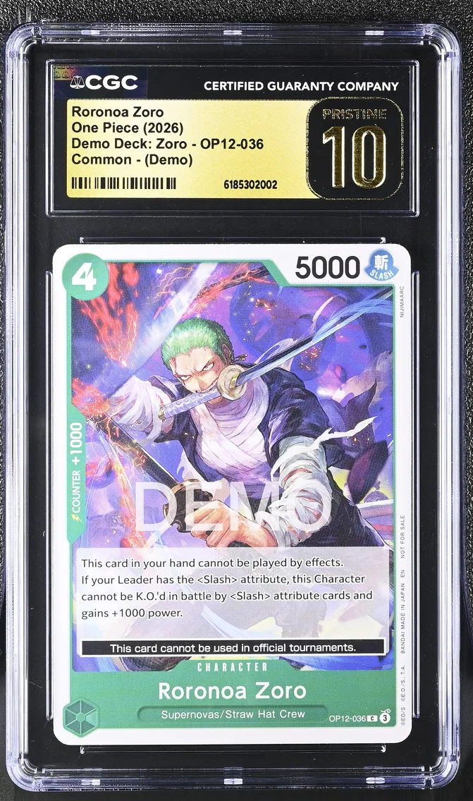 2026 #OP12-036 Roronoa Zoro CGC 10 Pristine Demo Deck: Zoro - English