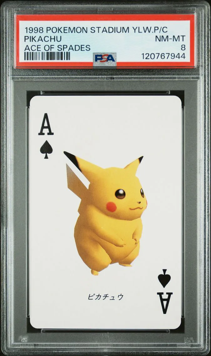 1998 #NA Pikachu PSA 8 Stadium Yellow Version Playing Cards Pokemon