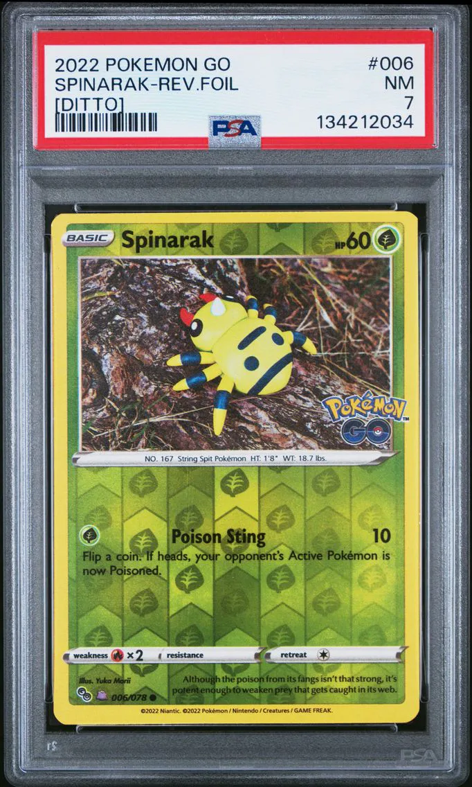 2022 #006 Spinarak-Reverse Foil PSA 7 Go Pokemon