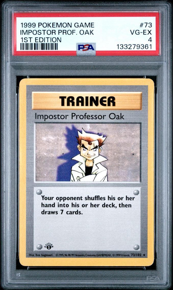 1999 #73 Impostor Professor Oak 1st Edition PSA 4 Game