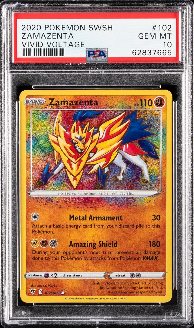 2020 #102 Zamazenta PSA 10 Sword & Shield Vivid Voltage Pokemon