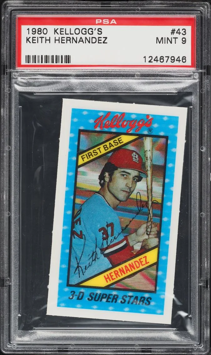 1980 #43 Keith Hernandez PSA 9 Kellogg's