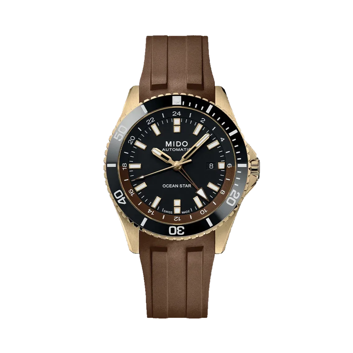 MIDO Ocean Star GMT Yellow-Gold PVD 44mm - Black on Rubber Strap