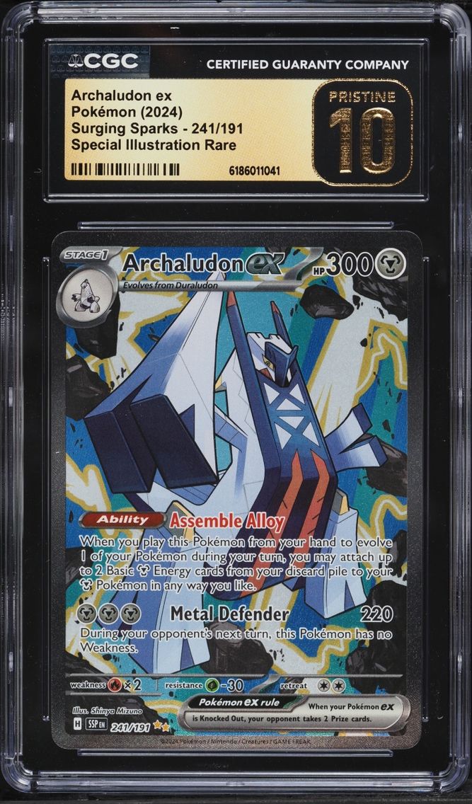 2024 #241 Archaludon Ex CGC 10 Pokemon Scarlet & Violet Surging Sparks SIR