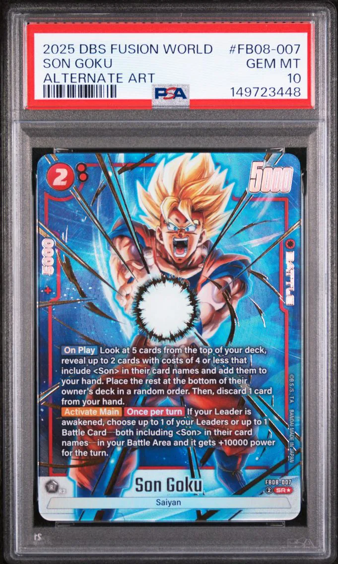 2025 #FB08-007 Son Goku PSA 10 Dragon Ball Super Card Game Fusion World Saiyan's Pride