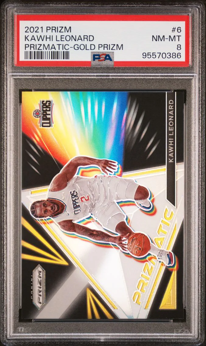 2021 #6 Kawhi Leonard PSA 8 Panini Prizm Prizmatic