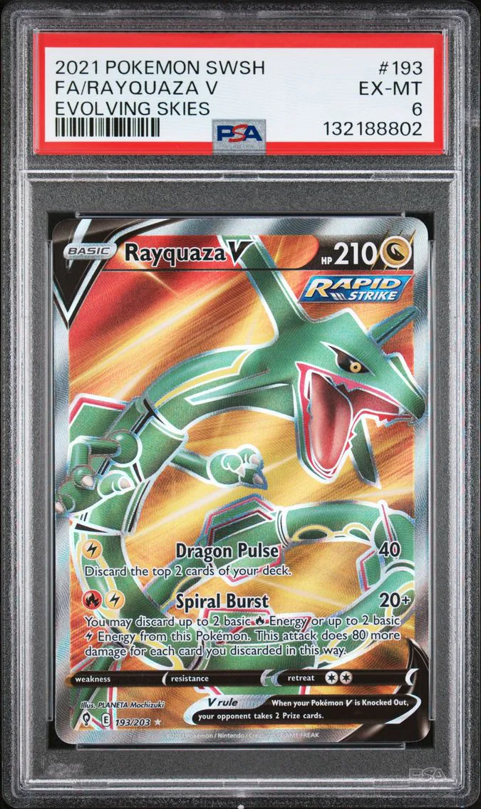 2021 #193 Full Art/Rayquaza V PSA 6 Sword & Shield Evolving Skies Pokemon