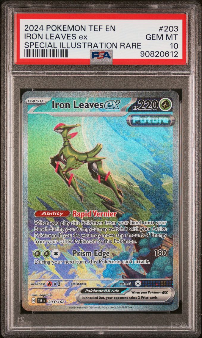 2024 #203 Iron Leaves EX PSA 10 Tef EN-Temporal Forces Pokemon