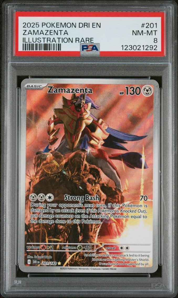 2025 #201 Zamazenta PSA 8 Dri EN-Destined Rivals