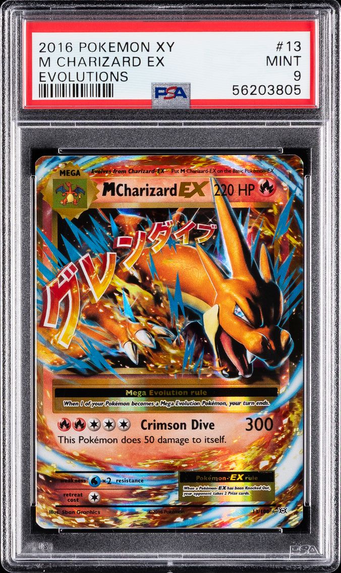 2016 #13 M Charizard EX PSA 9 XY Evolutions Pokemon