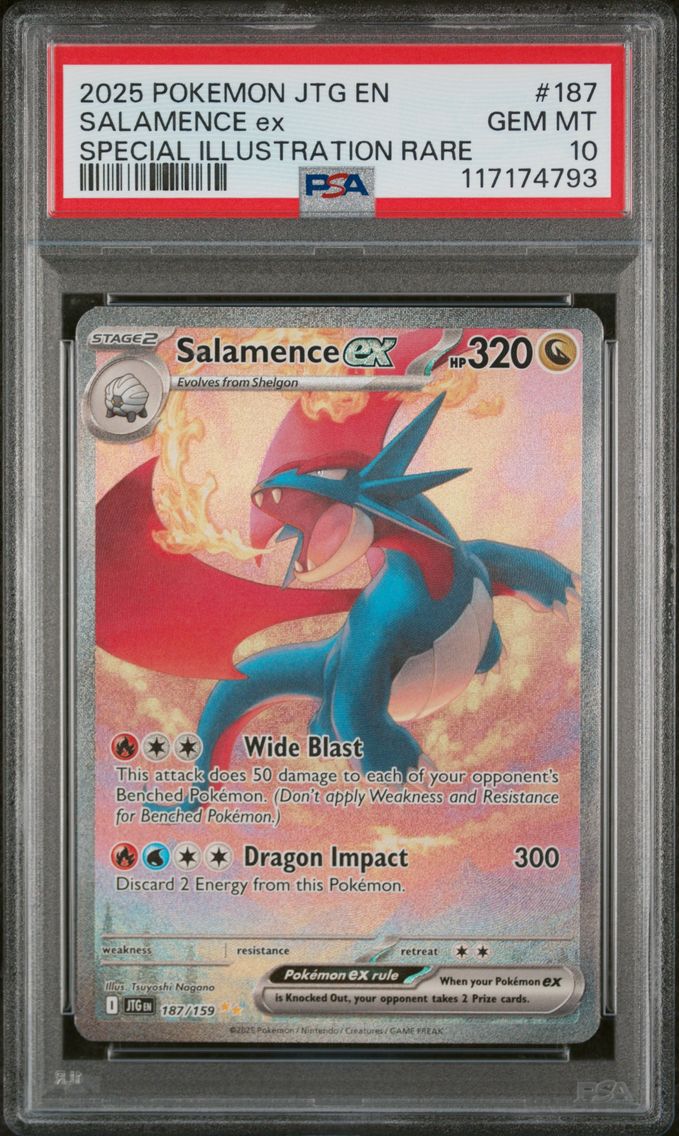 2025 #187 Salamence EX PSA 10 Jtg EN-Journey Together