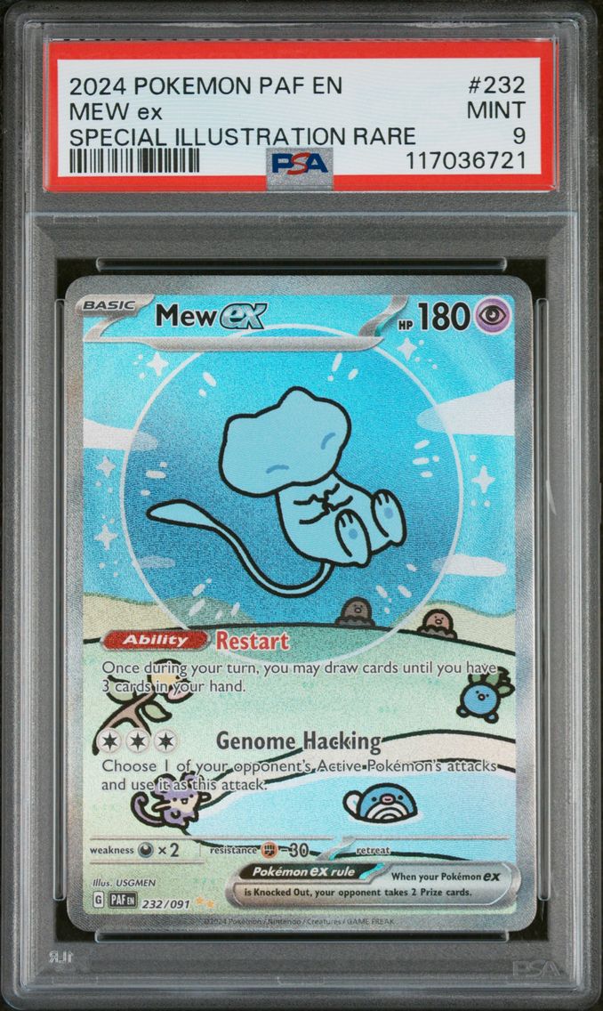 2024 #232 Mew EX PSA 9 Paf EN-Paldean Fates
