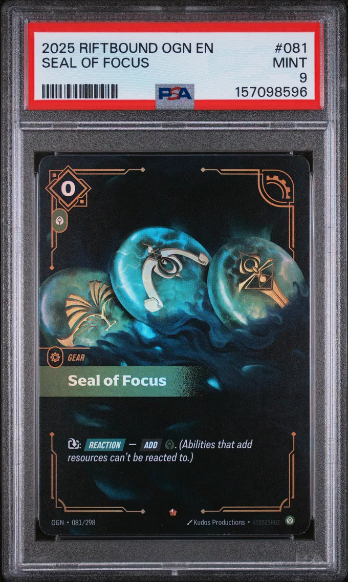 2025 #081 Seal of Focus PSA 9 Riftbound: League of Legends Ogn-Origins