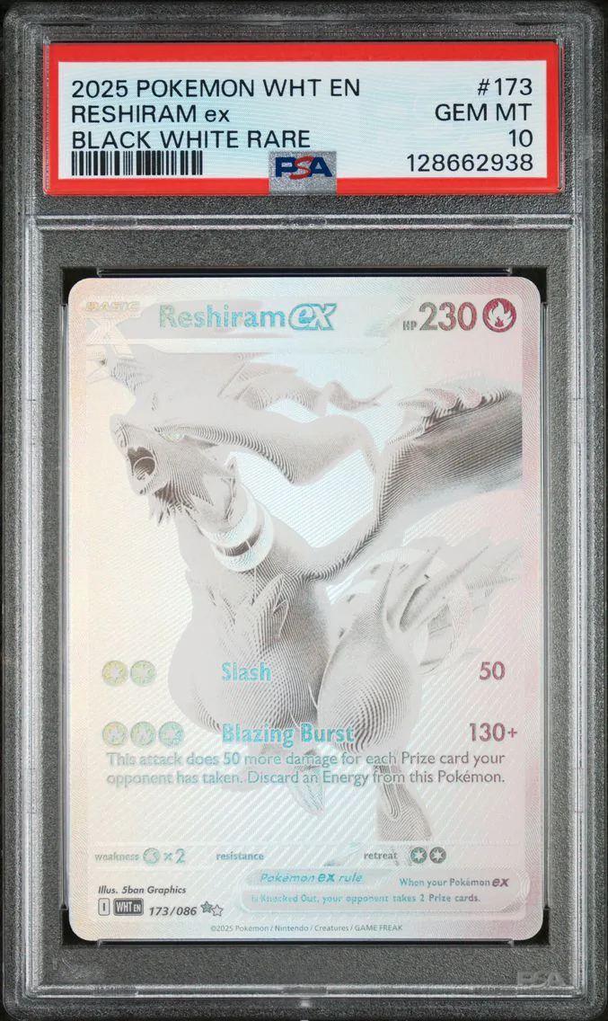 2025 #173 Reshiram EX PSA 10 Wht