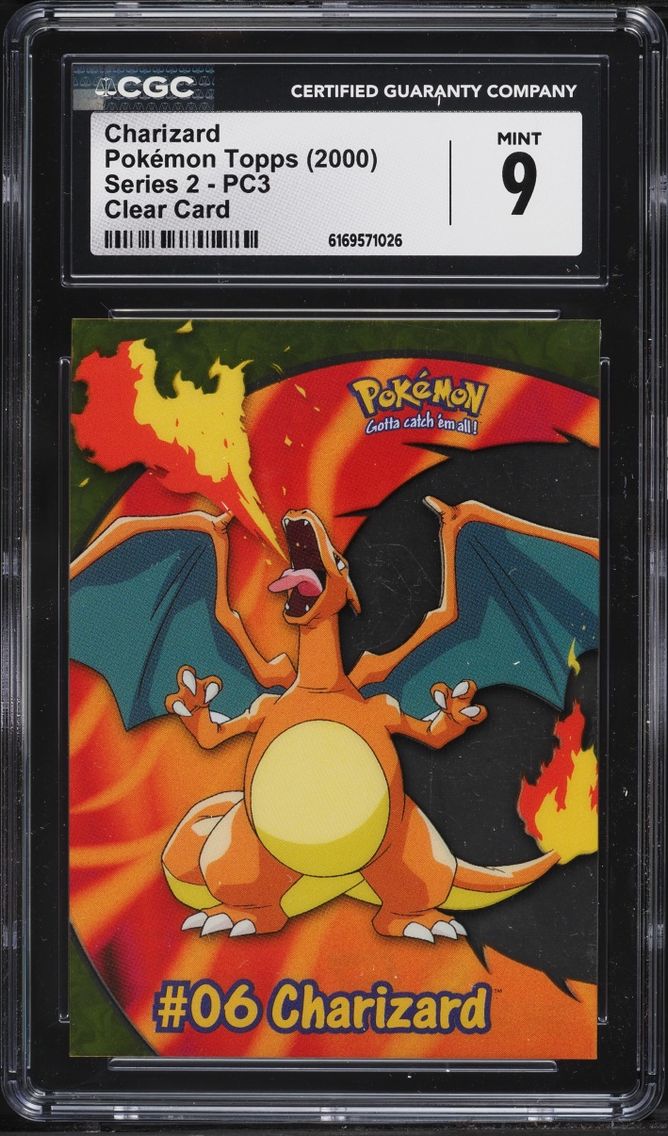 2000 Topps Pokemon Series 2 Clear Card Charizard CGC 9 MINT
