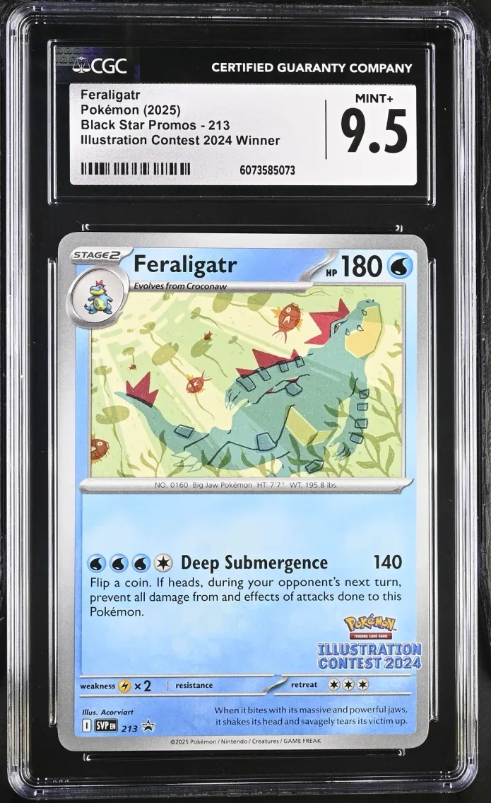 2025 #213 Feraligatr CGC 9.5 Black Star Promos - Scarlet & Violet SVP EN - English