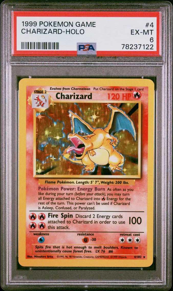 1999 #4 Charizard-Holo PSA 6 Gam