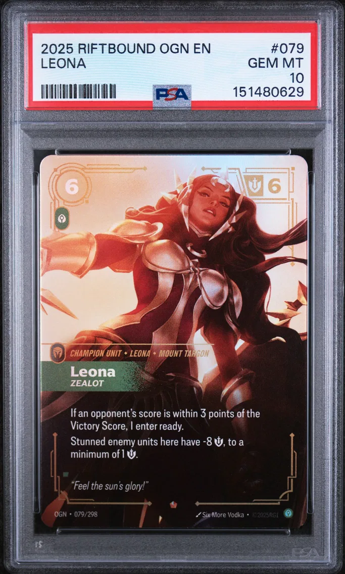 2025 #079 Leona - Zealot PSA 10 Riftbound: League of Legends Ogn-Origins