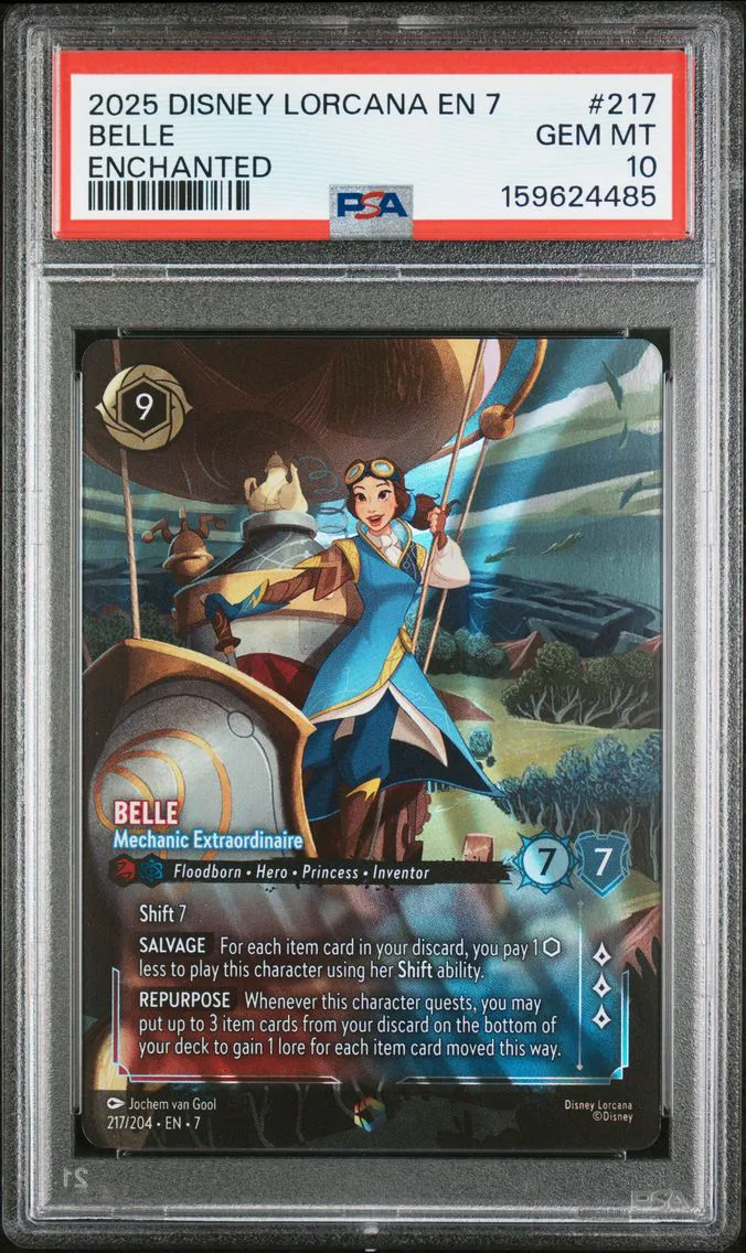 2025 #217 Belle - Mechanic Extraordinaire PSA 10 Disney Lorcana EN 7-Archazia's Island