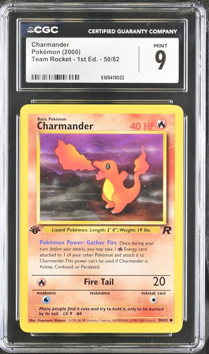 2000 #50 Charmander CGC 9 Team Rocket - 1st Edition - English