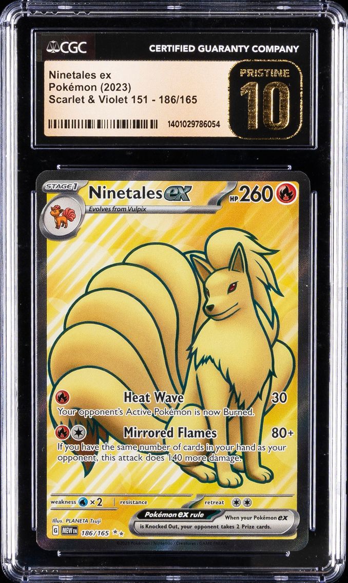 2023 #186 Ninetales EX CGC 10 Pristine Mew EN-151 Pokemon