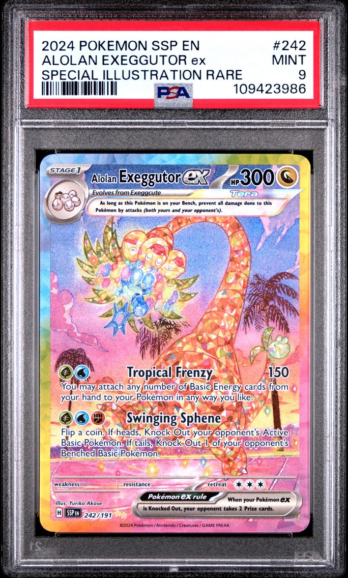 2024 #242 Alolan Exeggutor EX PSA 9 Ssp EN-Surging Sparks