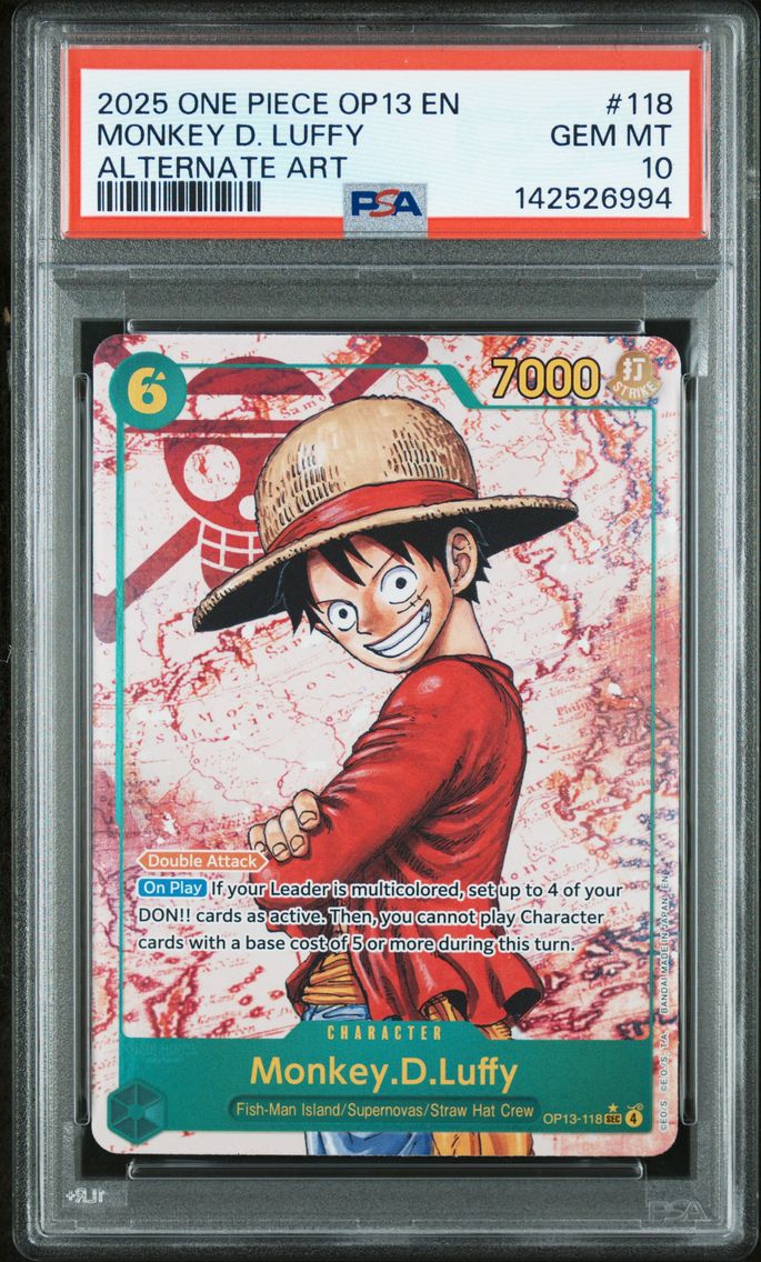 2025 #118 Monkey D. Luffy PSA 10 One Piece OP13-Carrying on His Will