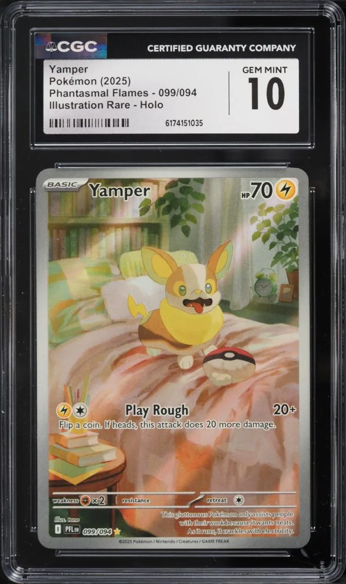 2025 #99 CGC 10 Pokemon Mega Evolution Phantasmal Flames IR Yamper