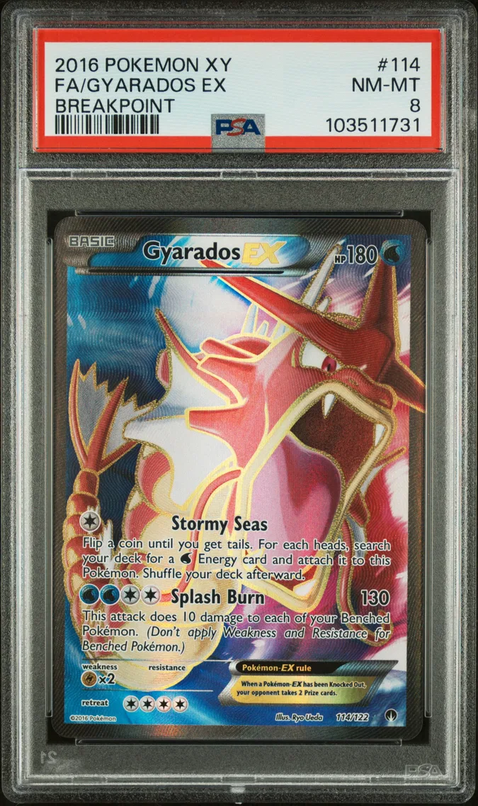 2016 #114 Full Art/Gyarados EX PSA 8 XY Breakpoint