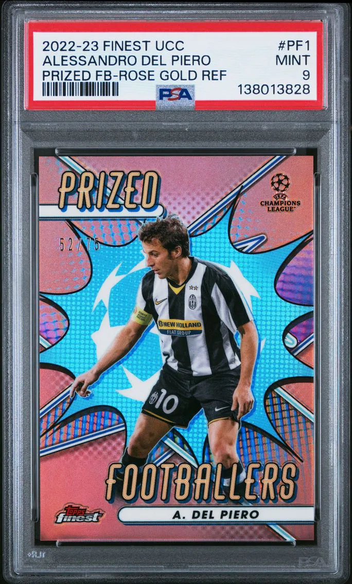 2022 #PF1 Alessandro Del Piero PSA 9 Topps Finest UEFA Club Competitions Prized Footballers