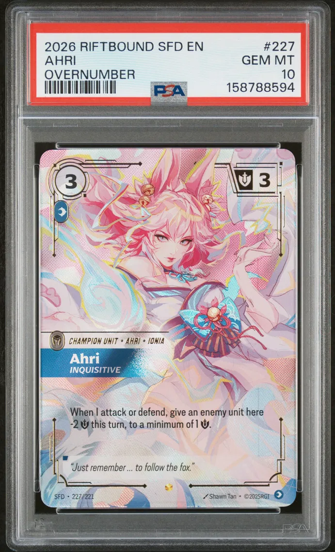 2026 #227 Ahri - Inquisitive PSA 10 Riftbound: League of Legends Sfd-Spiritforged