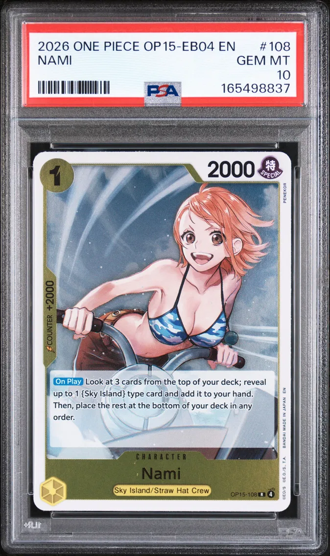 2026 #108 Nami PSA 10 One Piece OP15-EB04-Adventure on Kami's Island