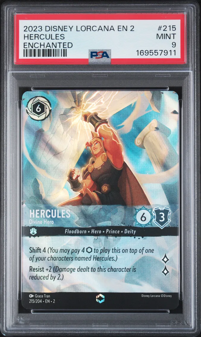 2023 #215 Hercules - Divine Hero PSA 9 Disney Lorcana EN 2-Rise of the Floodborn