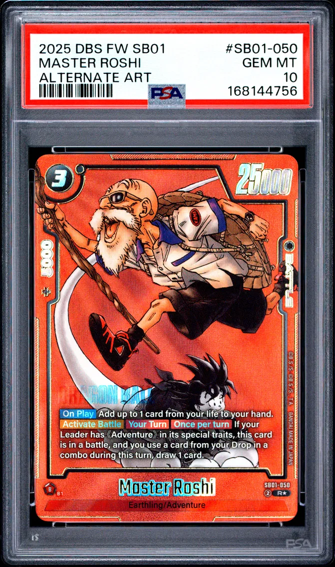 2025 #SB01-050 Master Roshi PSA 10 Dragon Ball Super Card Game Fusion World Manga Booster 01