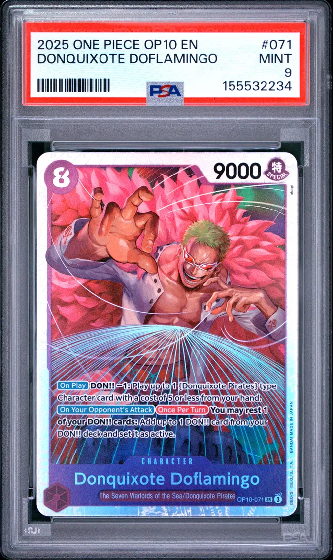 2025 #071 Donquixote Doflamingo PSA 9 One Piece OP10-Royal Blood