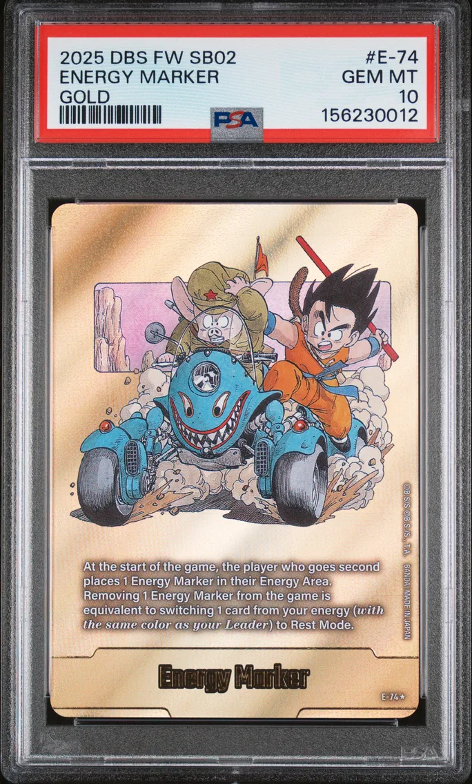 2025 #E-74 Energy Marker PSA 10 Dragon Ball Super Card Game Fusion World Manga Booster 02