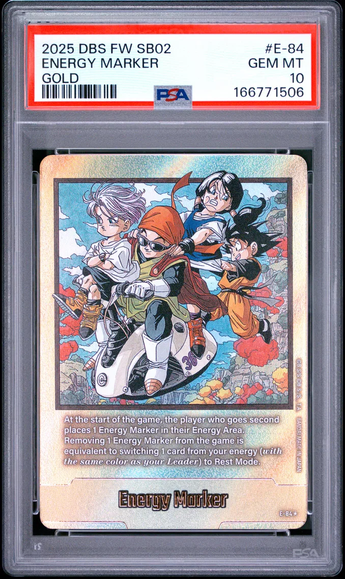 2025 #E-84 Energy Marker PSA 10 Dragon Ball Super Card Game Fusion World Manga Booster 02